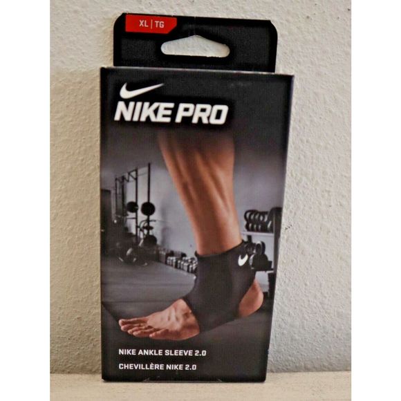 Nike Pro Unisex Sz XL Black Lightweight Compression Fit Support Ankle Sleeve 2.0 - Picture 1 of 4